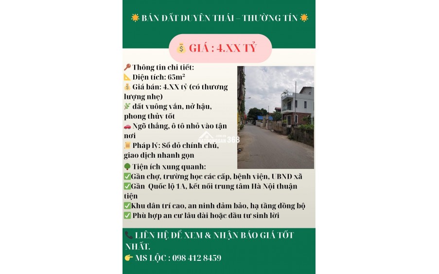  BÁN ĐẤT DUYÊN THÁI – THƯỜNG TÍN 